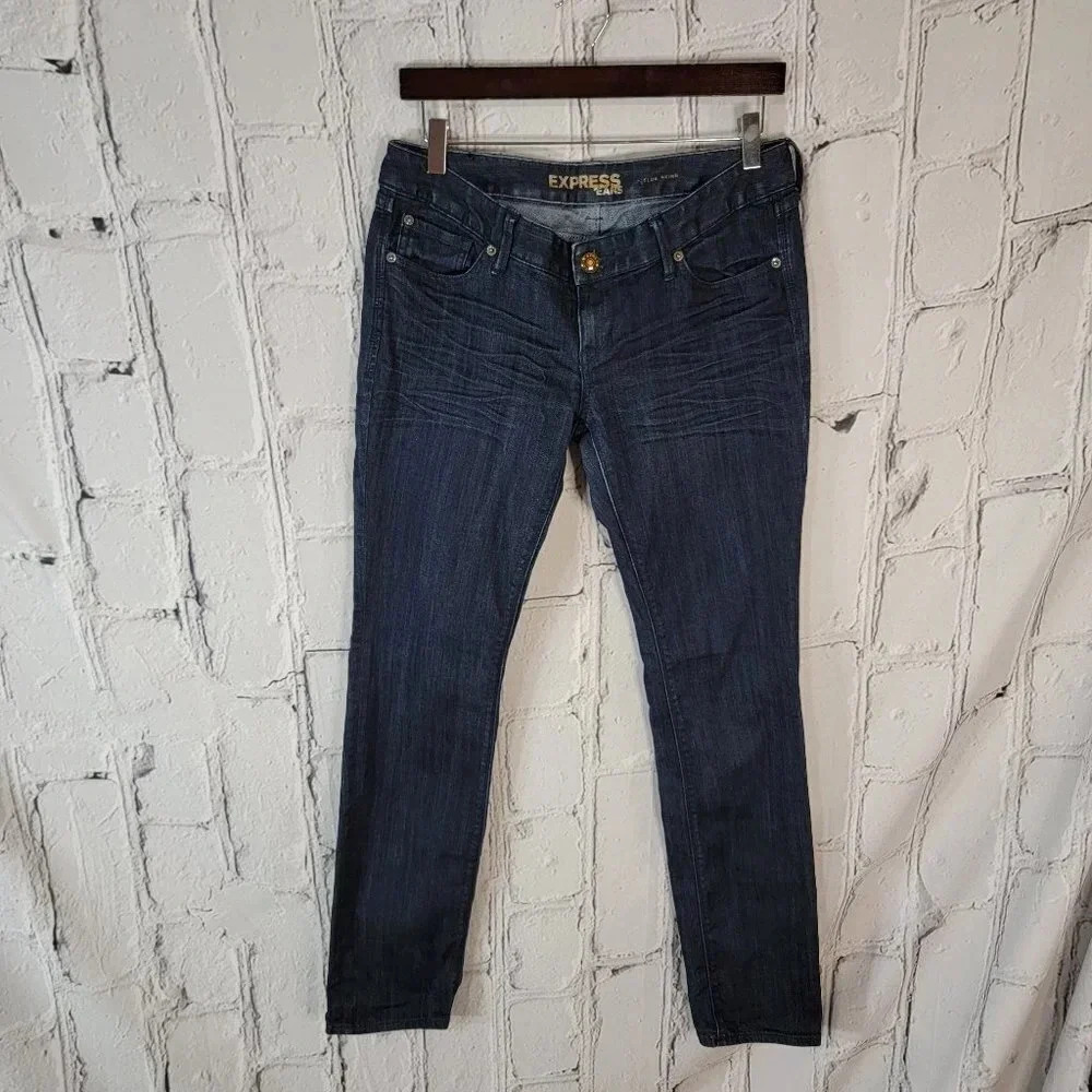 Express Womens Skinny Jeans Zelda Dark Wash Denim Mid Rise Casual Classic Fit 8R